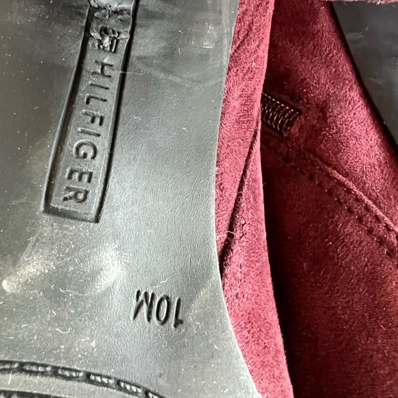 Tommy Hilfiger Faux Suede Maroon over the knee Boots size 10 - Picture 8 of 12